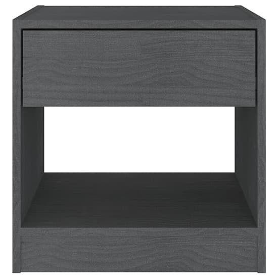 Kasia Pinewood Bedside Cabinet With 1 Drawer In Grey