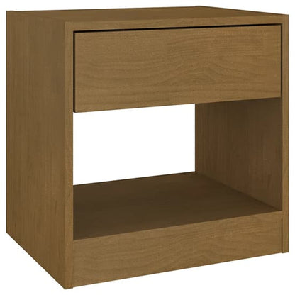 Kasia Pinewood Bedside Cabinet With 1 Drawer In Honey Brown