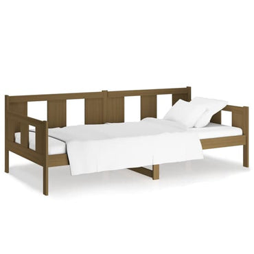 Kayin Solid Pine Wood Day Bed in Honey Brown - Versatile Sofa and Bed Combo