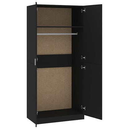 Kaylor Wooden Wardrobe With 2 Doors In Black