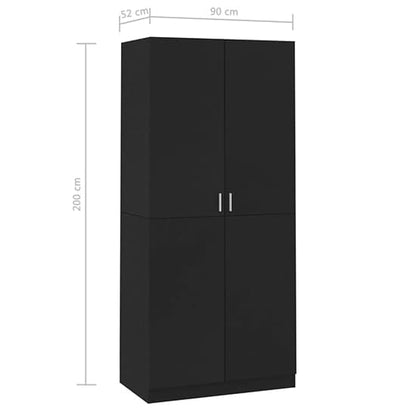 Kaylor Wooden Wardrobe With 2 Doors In Black