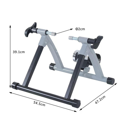 HOMCOM urbo Trainer Magnetic Bike Trainer Indoor Exercise Bike Trainer Stand Magnetic Resistance Bicycle Training Stand for Mountain & Road Bikes 26'' to 28'' and 700C Wheels, Sliver