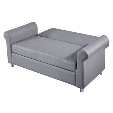 Keller Faux Leather 2 Seater Sofabed In Grey