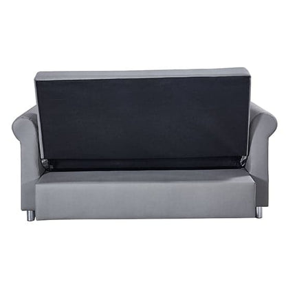 Keller Faux Leather 2 Seater Sofabed In Grey