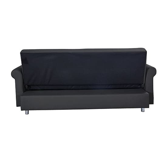 Keller Faux Leather 3 Seater Sofabed In Black