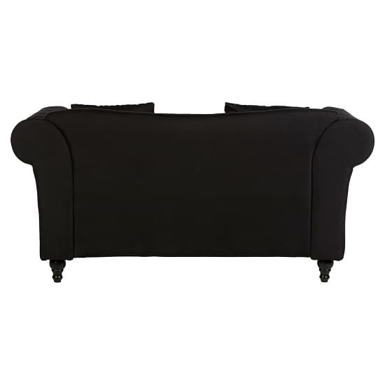 FURCO Kelly Black Chesterfield 2-Seater Sofa with Button-Tufted Design