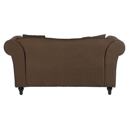 FURCO Kelly Natural Fabric Chesterfield 2-Seater Sofa with Button-Tufted Design