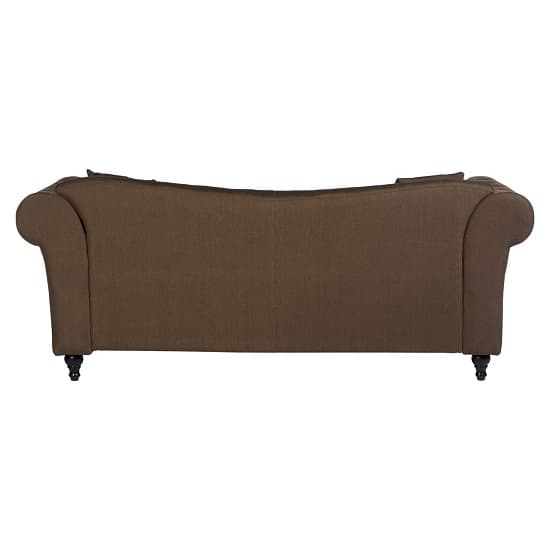 FURCO Kelly 3-Seater Chesterfield Sofa in Natural Fabric with Button-Tufted Detailing