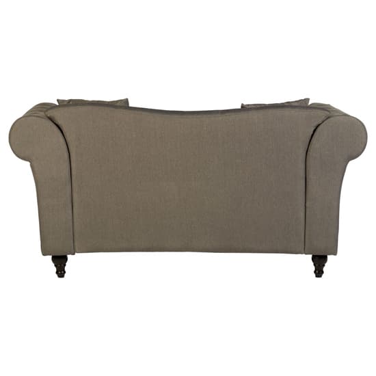 FURCO Kelly Grey Chesterfield 2-Seater Sofa with Button Tufting and Eucalyptus Feet