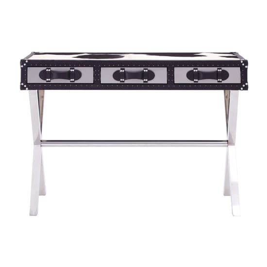 Kensick Wooden Console Table With Cross Legs In Black And White