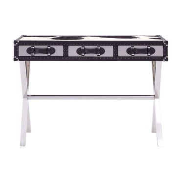 Kensick Wooden Console Table With Cross Legs In Black And White