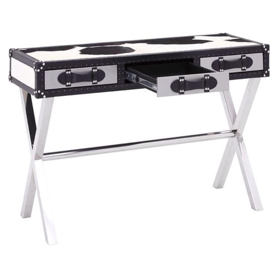 Kensick Wooden Console Table With Cross Legs In Black And White