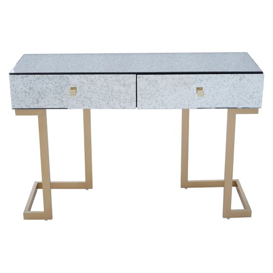 Keseni Mirrored Chest Of 6 Drawers With Brass Base In Silver