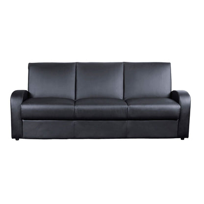 Charnwood Black Leather Effect 3-Seater Sofa Bed with Storage - Stylish & Versatile Comfort