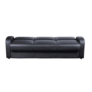 Charnwood Black Leather Effect 3-Seater Sofa Bed with Storage - Stylish & Versatile Comfort