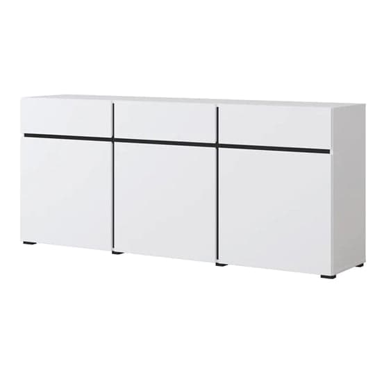 Kodak Wooden Sideboard With 3 Doors 3 Drawers In White