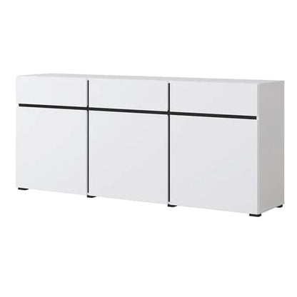 Kodak Wooden Sideboard With 3 Doors 3 Drawers In White