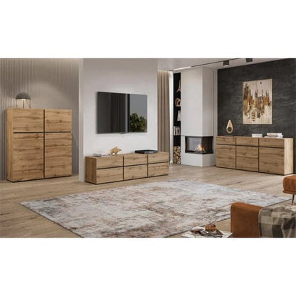 Kodak Wooden Sideboard With 3 Doors 3 Drawers In Wotan Oak