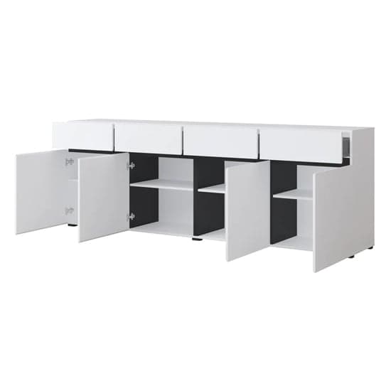 Kodak Wooden Sideboard With 4 Doors 4 Drawers In White