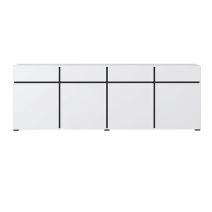 Kodak Wooden Sideboard With 4 Doors 4 Drawers In White