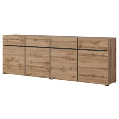 Kodak Wooden Sideboard With 4 Doors 4 Drawers In Wotan Oak