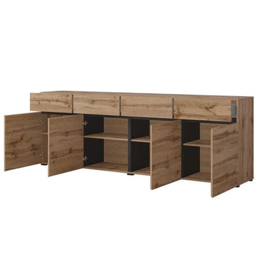 Kodak Wooden Sideboard With 4 Doors 4 Drawers In Wotan Oak