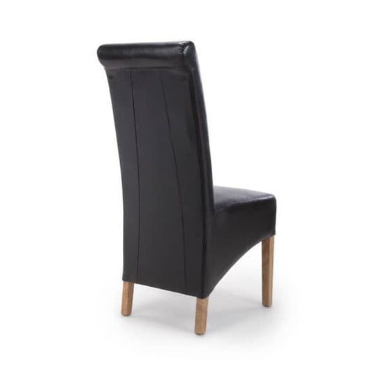 Kyoto Black Bonded Leather Dining Chair In A Pair