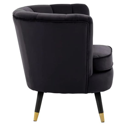 Lagos Velvet Accent Chair In Black