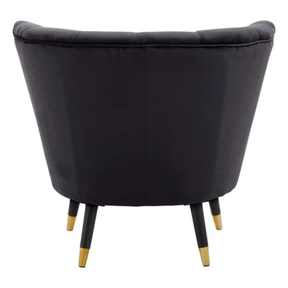 Lagos Velvet Accent Chair In Black