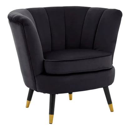 Lagos Velvet Accent Chair In Black