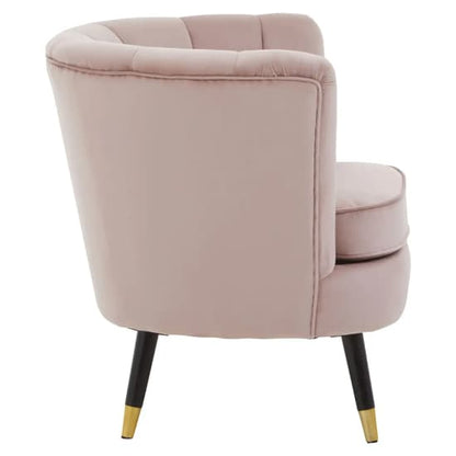 Lagos Velvet Accent Chair In Dusky Pink