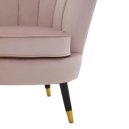 Lagos Velvet Accent Chair In Dusky Pink