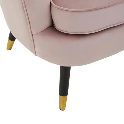 Lagos Velvet Accent Chair In Dusky Pink