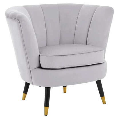 Lagos Velvet Accent Chair In Grey