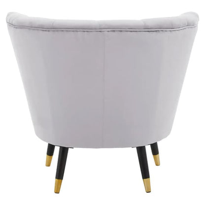 Lagos Velvet Accent Chair In Grey