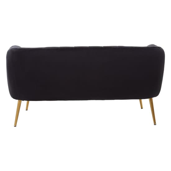 Larrisa Upholstered Velvet Fabric 2 Seater Sofa In Black