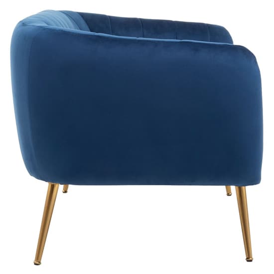 Larrisa Upholstered Velvet Fabric 2 Seater Sofa In Blue