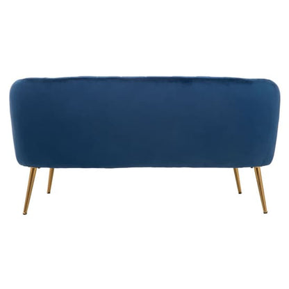 Larrisa Upholstered Velvet Fabric 2 Seater Sofa In Blue