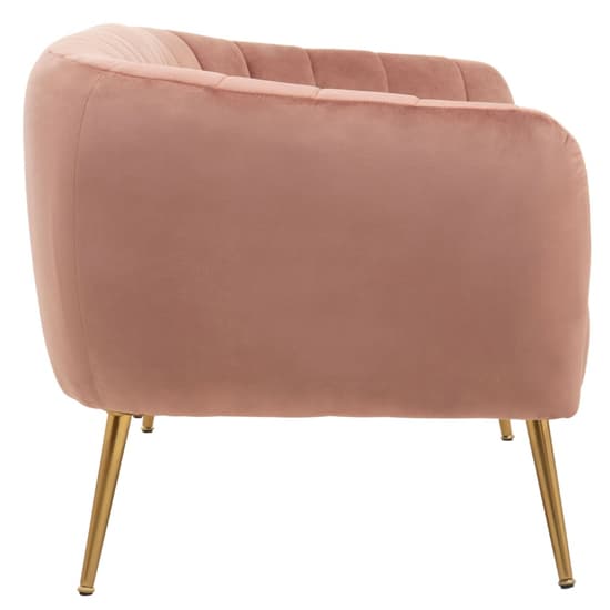 Larrisa Upholstered Velvet Fabric 2 Seater Sofa In Pink