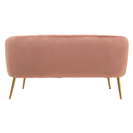 Larrisa Upholstered Velvet Fabric 2 Seater Sofa In Pink