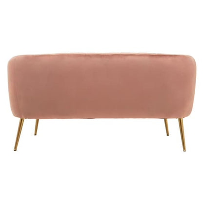 Larrisa Upholstered Velvet Fabric 2 Seater Sofa In Pink