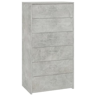 Larson Wooden Chest Of 6 Drawers In Concrete Effect