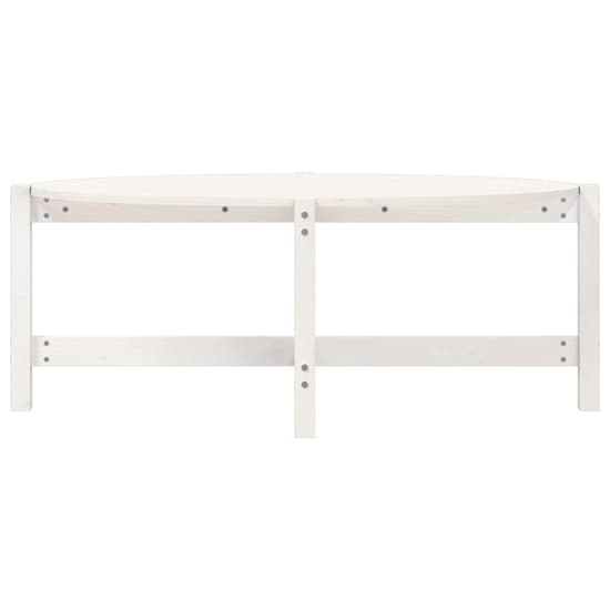 Laurel White Solid Pine Wood Coffee Table for Living Room