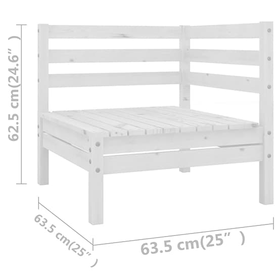 White Pinewood Modular Garden Lounge Set with Corner and Middle Sofas