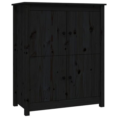 Laval Solid Pine Wood Sideboard With 4 Doors In Black