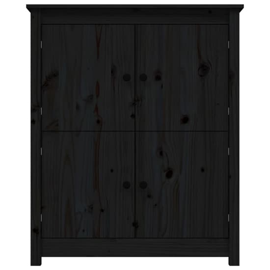 Laval Solid Pine Wood Sideboard With 4 Doors In Black