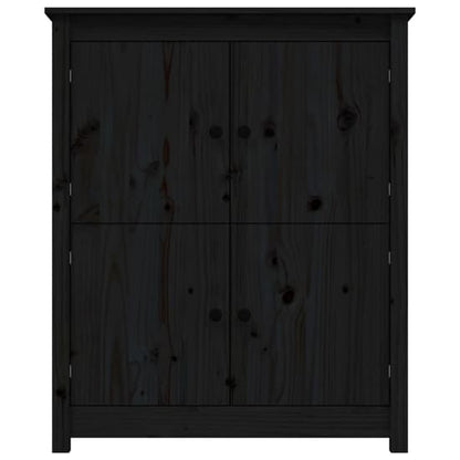 Laval Solid Pine Wood Sideboard With 4 Doors In Black