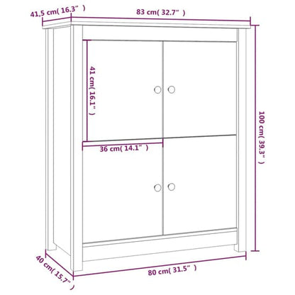 Laval Solid Pine Wood Sideboard With 4 Doors In Grey