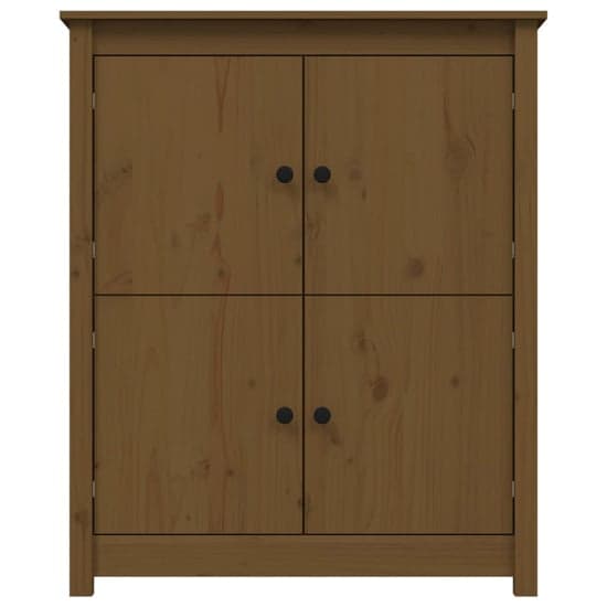 Laval Solid Pine Wood Sideboard With 4 Doors In Honey Brown