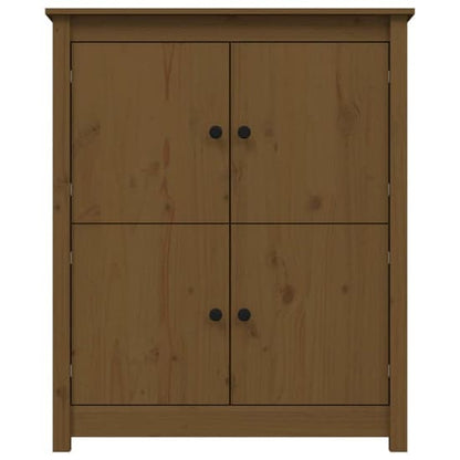 Laval Solid Pine Wood Sideboard With 4 Doors In Honey Brown